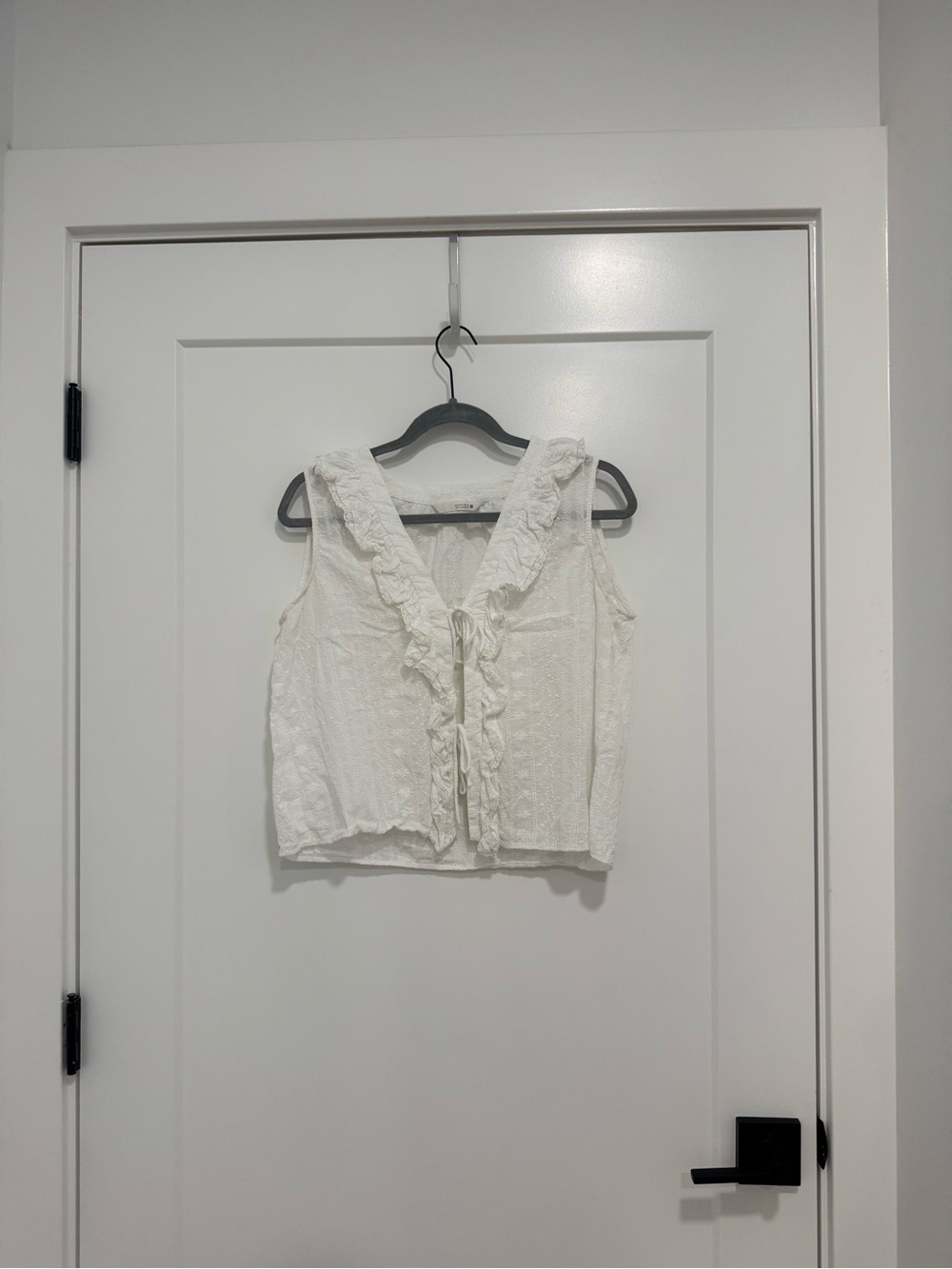 Zara Ivory Ruffled Tie-Front Camisole